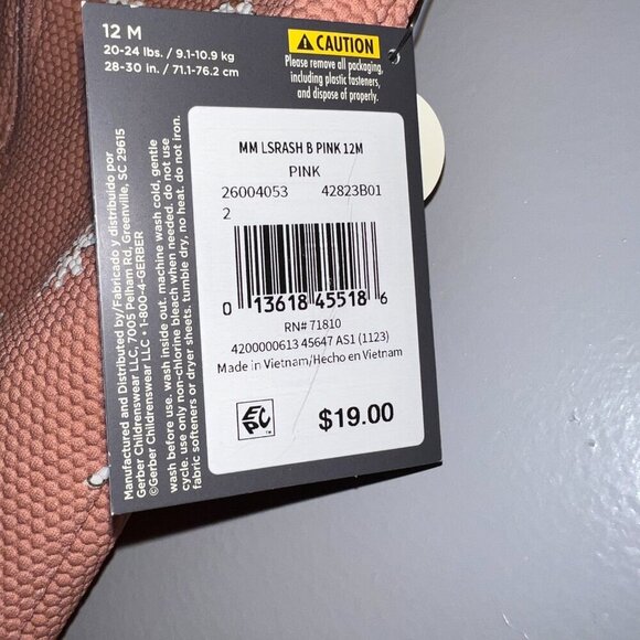 NWT Modern Moments by Gerber Baby Rash Guard Swimsuit Pink Floral Size 12 Months - Picture 6 of 7